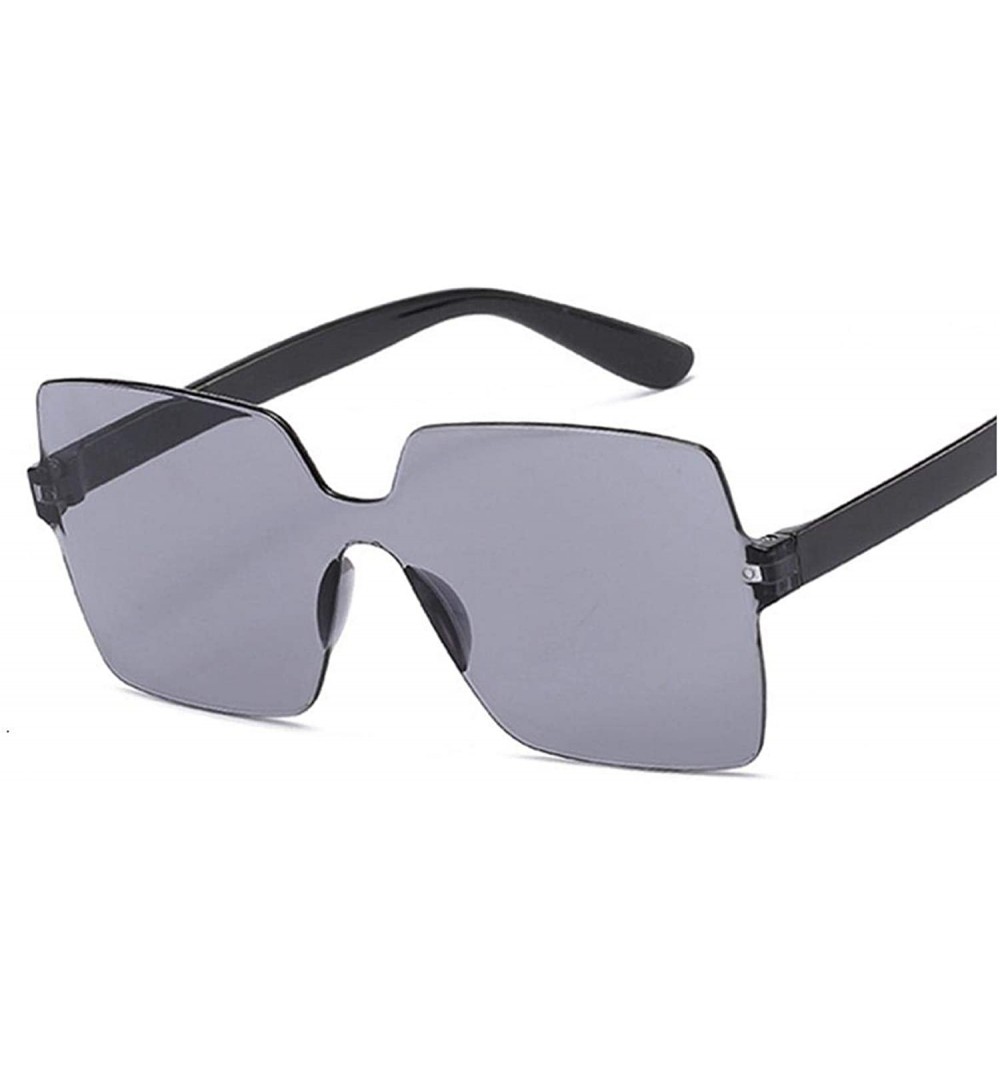 Rimless Fashion Sunglasses Women Ladies Red Yellow Square Sun Glasses Female Driving Shades UV400 Feminino - Black Gray - C41...