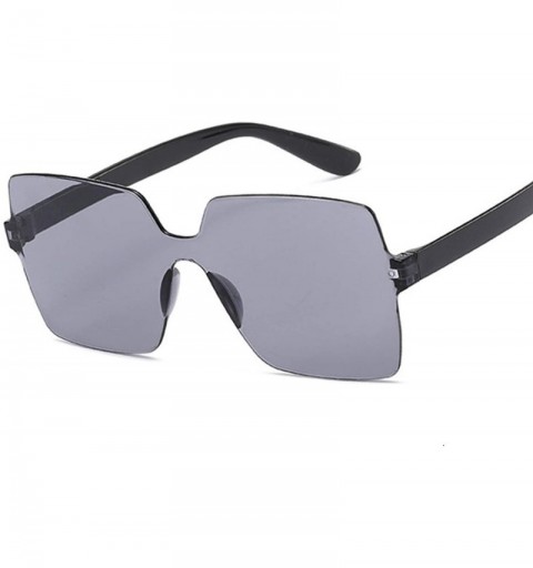 Rimless Fashion Sunglasses Women Ladies Red Yellow Square Sun Glasses Female Driving Shades UV400 Feminino - Black Gray - C41...