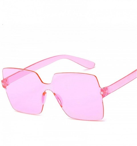 Rimless Fashion Sunglasses Women Ladies Red Yellow Square Sun Glasses Female Driving Shades UV400 Feminino - Black Gray - C41...