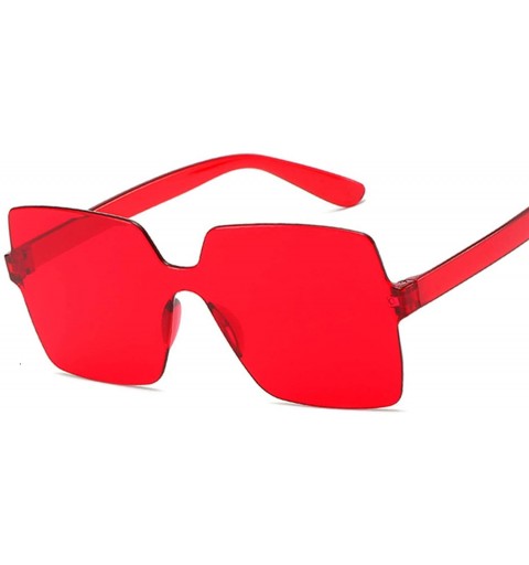 Rimless Fashion Sunglasses Women Ladies Red Yellow Square Sun Glasses Female Driving Shades UV400 Feminino - Black Gray - C41...
