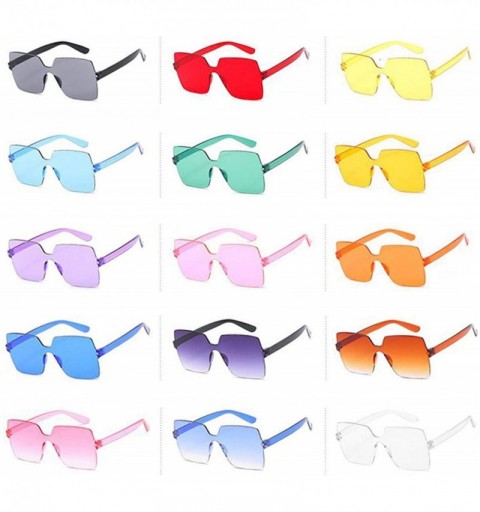 Rimless Fashion Sunglasses Women Ladies Red Yellow Square Sun Glasses Female Driving Shades UV400 Feminino - Black Gray - C41...