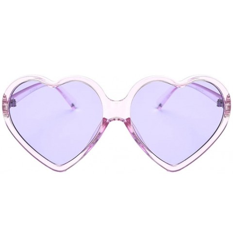 Round Women's Sunglasses-Vintage Heart-shaped Frame Sunglasses Stylish UV yewear - Purple - CE18EMSIW0Z $6.96