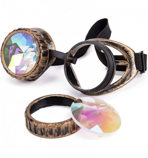 Goggle Steampunk Goggles Vintage Welding Punk Gothic Glasses Kaleidoscope Glasses - Copper - CI18T3A57D4 $9.14
