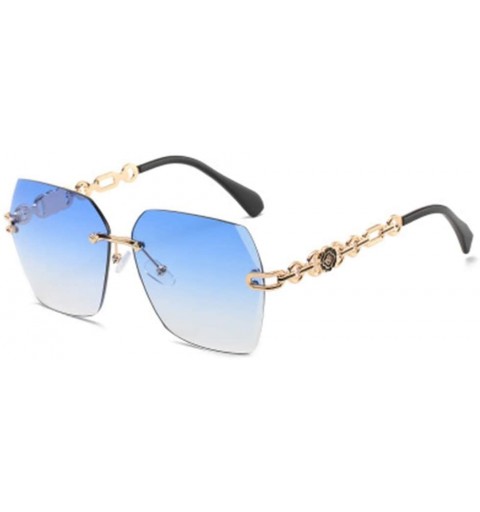 Sport Metal Frameless Trimmed Polygonal Sunglasses Anti-UV Glasses Female Ocean Sunglasses - 6 - C51906ER0ZD $71.56