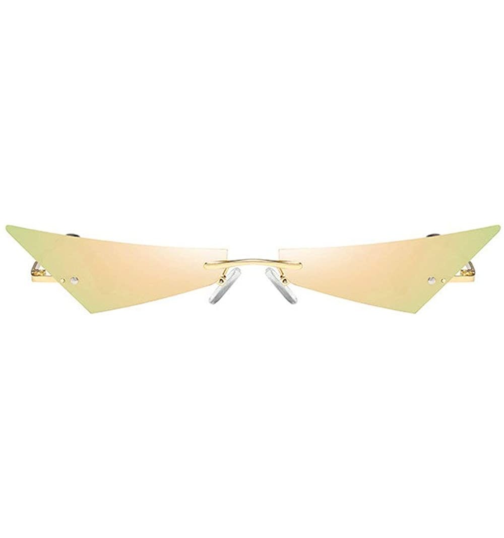 Rimless Sunglasses Rimless Glasses Designer Streetwear - Pink - C018TUNHEIQ $12.96