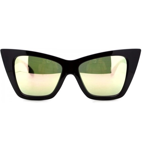 Oversized Womens Oversized Sunglasses Square Cateye Butterfly Frame Mirror Lens - Black - CZ12HBKX14P $10.56