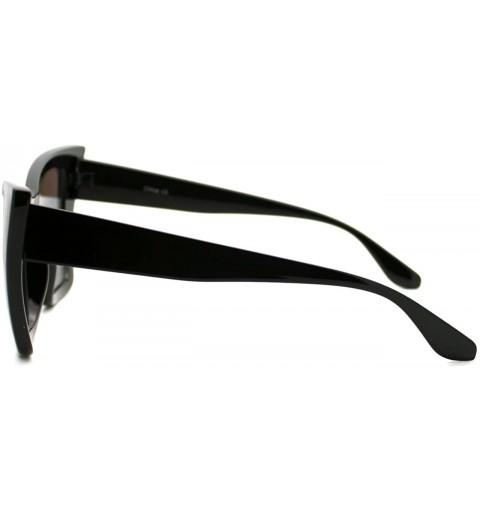 Oversized Womens Oversized Sunglasses Square Cateye Butterfly Frame Mirror Lens - Black - CZ12HBKX14P $10.56