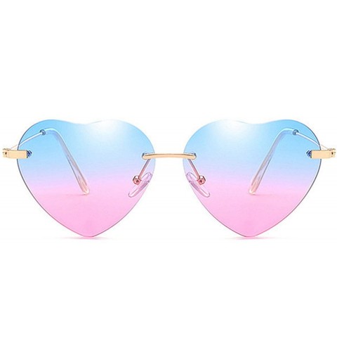 Rimless Heart Sunglasses Women Love Rimless Frame Clear Transparent Tint Sun Glasses Vintage - As Picture-4 - CM18W5EMQHO $25.59