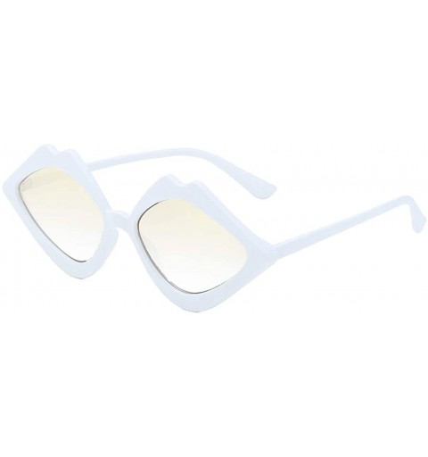 Goggle Sunglasses Lips Fashion Goggles Eyeglasses Glasses Eyewear - White - CM18QNKR7WS $19.40