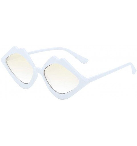 Goggle Sunglasses Lips Fashion Goggles Eyeglasses Glasses Eyewear - White - CM18QNKR7WS $10.83