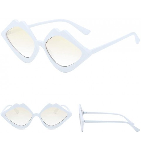 Goggle Sunglasses Lips Fashion Goggles Eyeglasses Glasses Eyewear - White - CM18QNKR7WS $10.83
