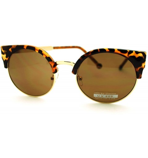 Round Round Cateye Sunglasses Womens Sexy Retro Fashion Shades - Tortoise - CC11FTVTYN1 $8.41