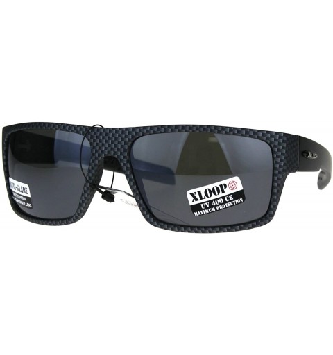 Rectangular Xloop Sunglasses Mens Rectangular Fashion Frame Anti-Glare Lens UV 400 - Carbon Fiber Print - C61895QCS8R $13.26
