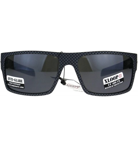 Rectangular Xloop Sunglasses Mens Rectangular Fashion Frame Anti-Glare Lens UV 400 - Carbon Fiber Print - C61895QCS8R $13.26