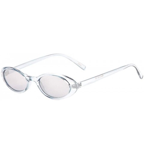 Oval Wide Retro Oval Crystal Color Sunglasses - Blue - CH198E9L6RL $31.68