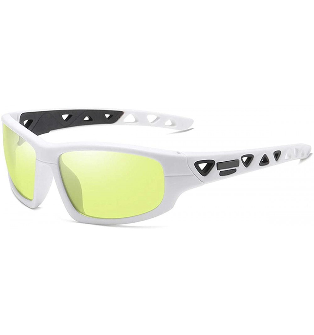 Rimless Mens Polarized Photochromic Sports Sunglasses Cycling Sun Glasses Eyewear - White Black 2 - CP18YRKM0NR $25.67