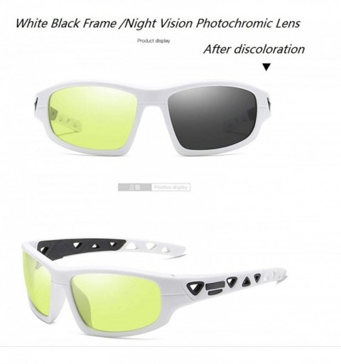 Rimless Mens Polarized Photochromic Sports Sunglasses Cycling Sun Glasses Eyewear - White Black 2 - CP18YRKM0NR $25.67
