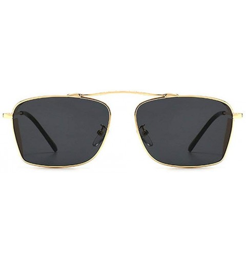 Oversized 2020 new retro punk windproof sunglasses sunglasses personality brand designer female sunglasses - Gold Black - CW1...