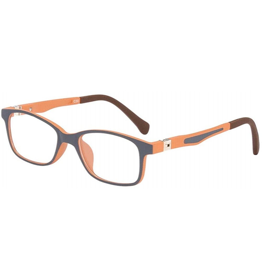 Square Anti-myopia Eyeglasses for Kids - Anti Blue Light Glasses for Age 3-13Y - Grey-orange - C8198R2MI5Y $14.28