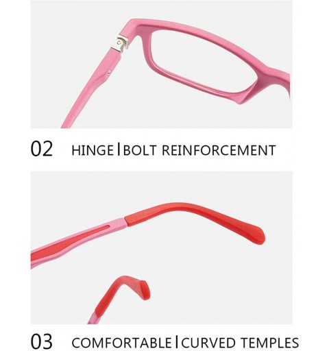 Square Anti-myopia Eyeglasses for Kids - Anti Blue Light Glasses for Age 3-13Y - Grey-orange - C8198R2MI5Y $14.28