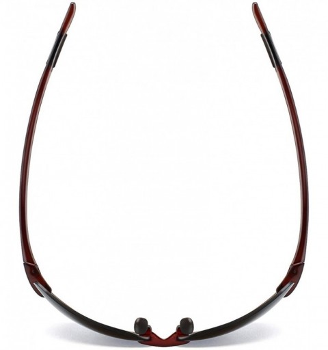 Wrap Sunglasses Rimless Running Lifestyle - C2-brown - C218HM2HK5M $16.14