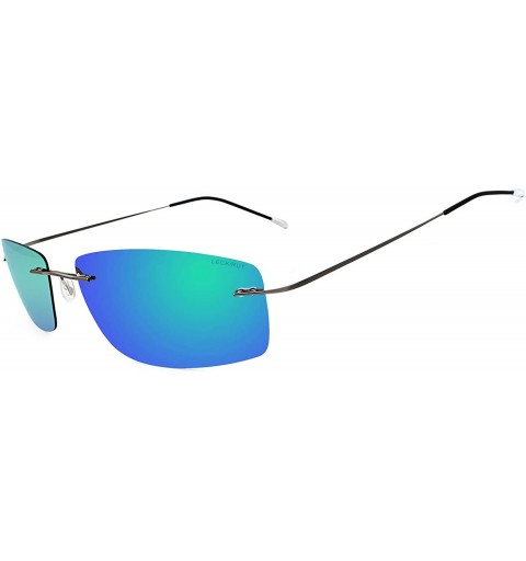 Rimless Ultra Lightweight Rimless Titanium Sunglasses for Men Women Fashion Polarized UV Protection Driving Shades - C418NW43...
