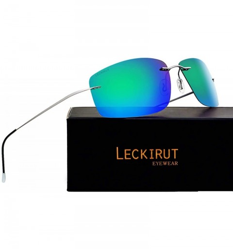 Rimless Ultra Lightweight Rimless Titanium Sunglasses for Men Women Fashion Polarized UV Protection Driving Shades - C418NW43...