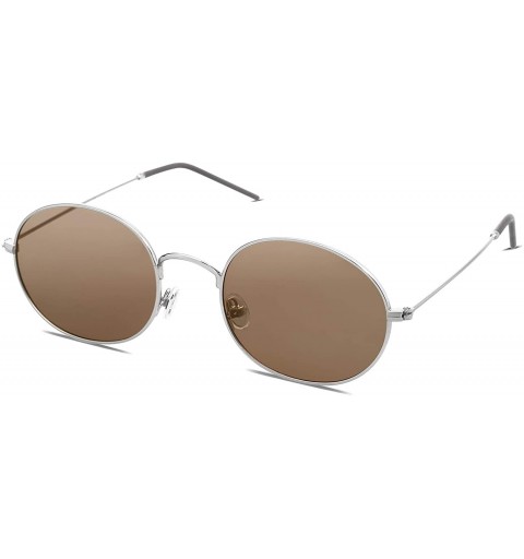 Oval Polarized Oval Sunglasses Vintage Round for Men and Women Metal Frame Tiny Sun SJ1136 - CL18A2DMND5 $29.62