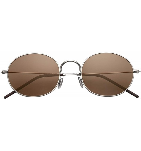 Oval Polarized Oval Sunglasses Vintage Round for Men and Women Metal Frame Tiny Sun SJ1136 - CL18A2DMND5 $16.88