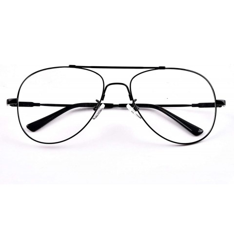 Aviator Pilot Full-flex Memory Titanium Optical Eyeglasses Frame - Large Black - CJ18N7D99ZR $16.14