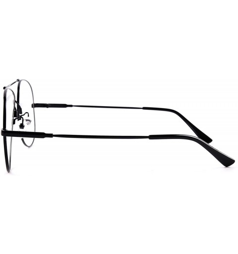 Aviator Pilot Full-flex Memory Titanium Optical Eyeglasses Frame - Large Black - CJ18N7D99ZR $16.14