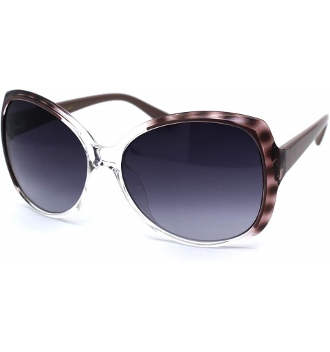 Butterfly Womens 90s Classic Butterfly Chic Sunglasses - Purple Tortoise Clear Smoke - CW196QWUUY3 $12.93