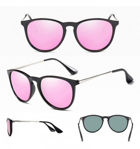 Round Luxury Polarized Sunglasses Women Men Gold Rose Mirror Sun Glasses Vintage Shades UV400 Oculos Lunette - Leopard - C319...
