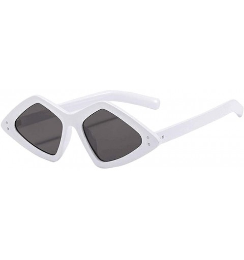 Oval Polarized Protection Sunglasses Diamond Sunglass - White - C71902AK56G $10.79