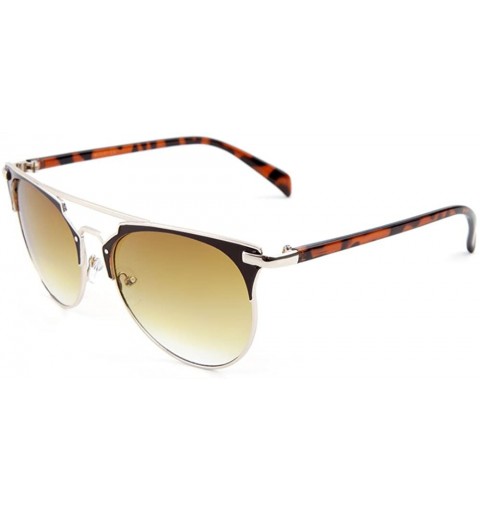 Rimless Glamour Aviator Sunglasses Metal Crossbar Mod Runway Fashion - Tortoise/Gold - CJ17YTHS0EM $12.20