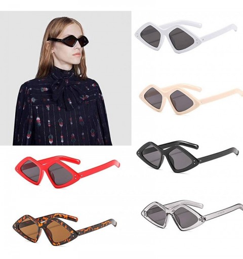 Oval Polarized Protection Sunglasses Diamond Sunglass - White - C71902AK56G $10.79