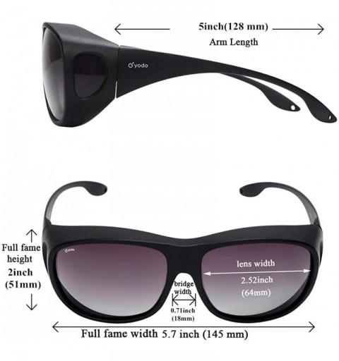 Wrap Yodo Fit Over Glasses Sunglasses with Polarized Lenses for Men and Women - Black Frame/ Gray Purple Lens - CP18SY75ELM $...