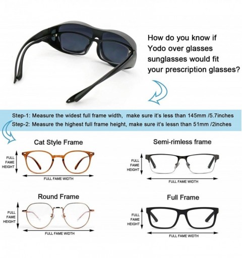 Wrap Yodo Fit Over Glasses Sunglasses with Polarized Lenses for Men and Women - Black Frame/ Gray Purple Lens - CP18SY75ELM $...
