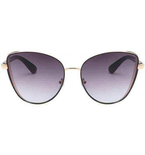 Cat Eye Women's Fashion Cat Eye Shade Sunglasses Integrated Stripe Vintage Glasses 2019 Fashion - Gray - C818TL9W890 $11.15
