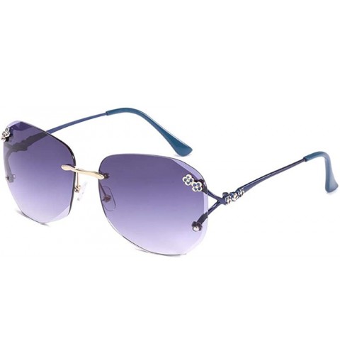 Rimless Frameless Trimming Sunglasses Sunglasses Fashion Thin Face Ladies - CD18X9ZDK69 $49.91