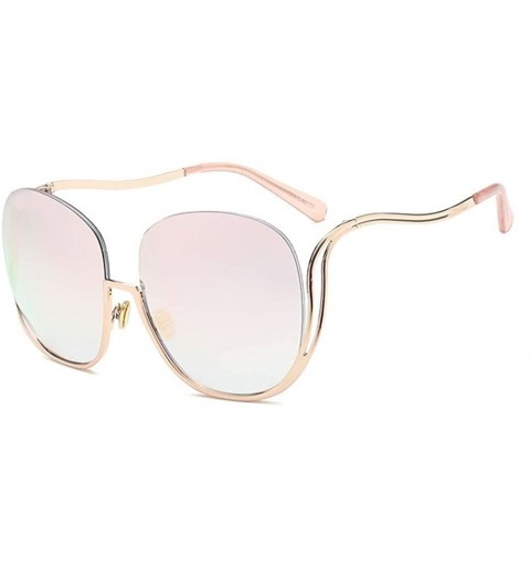 Rimless Oval Rimless Sunglasses Women Fashion Retro Sun Glasses Female Metal Frame Gradient Oculos UV400 - C1 Gold Grey - CK1...