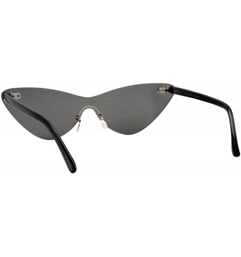 Rimless Rimless Cateye Sunglasses Womens Thin Monoblock Translucent Frame UV400 - Black - CX18DKO6280 $10.82