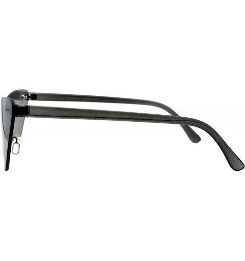 Rimless Rimless Cateye Sunglasses Womens Thin Monoblock Translucent Frame UV400 - Black - CX18DKO6280 $10.82