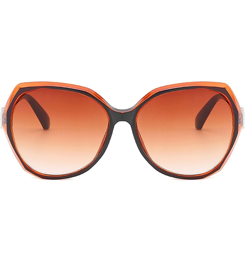 Oversized Classic style Sunglasses for Men or Women PC Resin UV400 Sunglasses - Brown a - CB18SAS928M $12.88