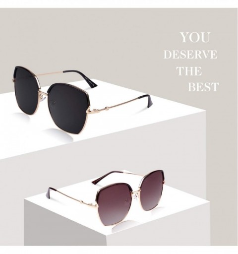 Square Vintage Oversized Polarized Sunglasses for Women irregular Square Frame Shades-FZ53 - CV18TH2SSSC $12.90