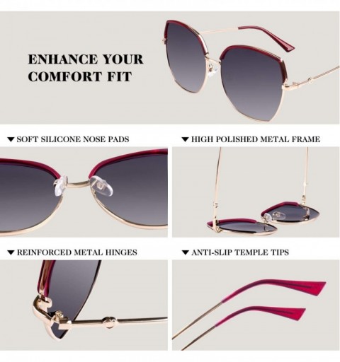 Square Vintage Oversized Polarized Sunglasses for Women irregular Square Frame Shades-FZ53 - CV18TH2SSSC $12.90