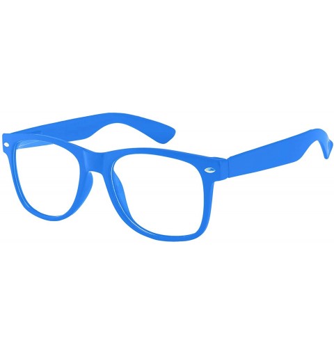 Sport Clear Retro 80's Vintage Sunglasses Colored Frame - Clear_blue - CJ184IIS5QW $18.83