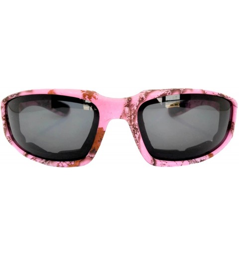 Goggle Motorcycle CAMO Padded Foam Sport Glasses Colored Lens One Pair - Camo_smoke_lens_pink_frame - CE182HLXZ9X $8.53