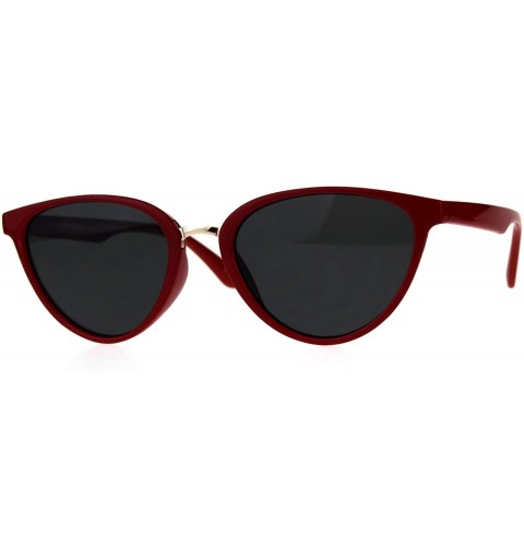 Cat Eye Womens Cat Eye Thin Horn Rim Plastic Sunglasses - Red Gold - CR18CIAA8TM $11.14