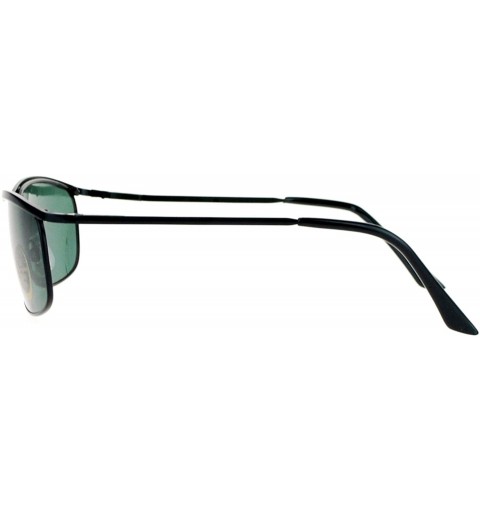 Oval Impact Resistant Glass Lens Sunglasses Metal Spring Hinge Frame Unisex - Black - C018060MNCZ $8.04